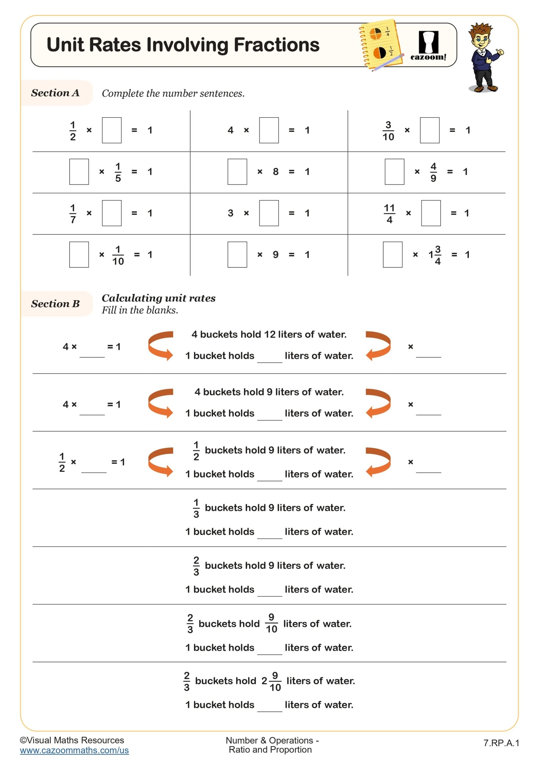 Unit Rates Involving Fractions Worksheet Fun And Engaging 7th Grade Math I Number Worksheet