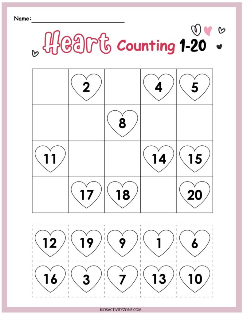 Valentines Math Worksheet