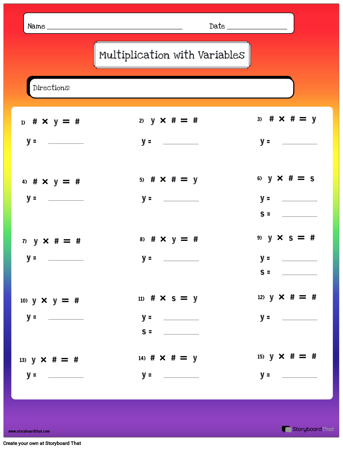 Variables U0026 Expressions Worksheets Evaluating Expressions