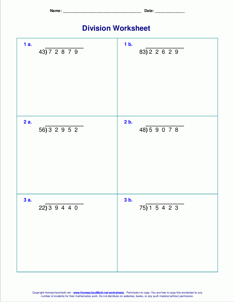 Worksheets For Division With Remainders