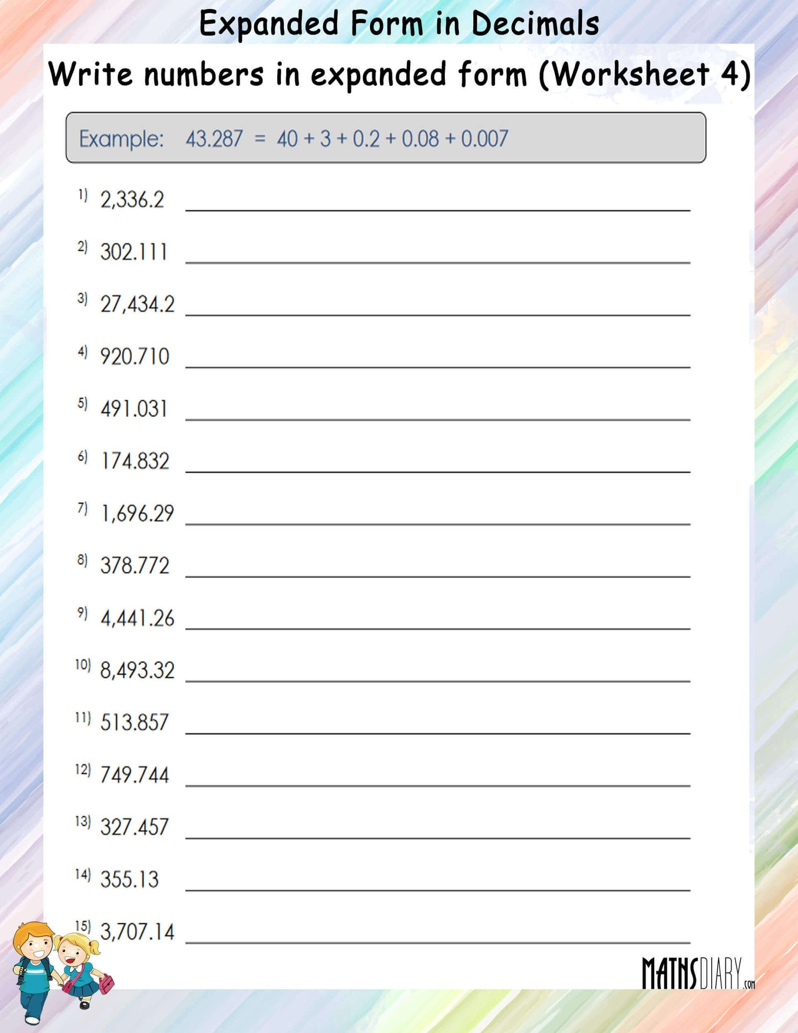 Math Expanded Form Worksheets