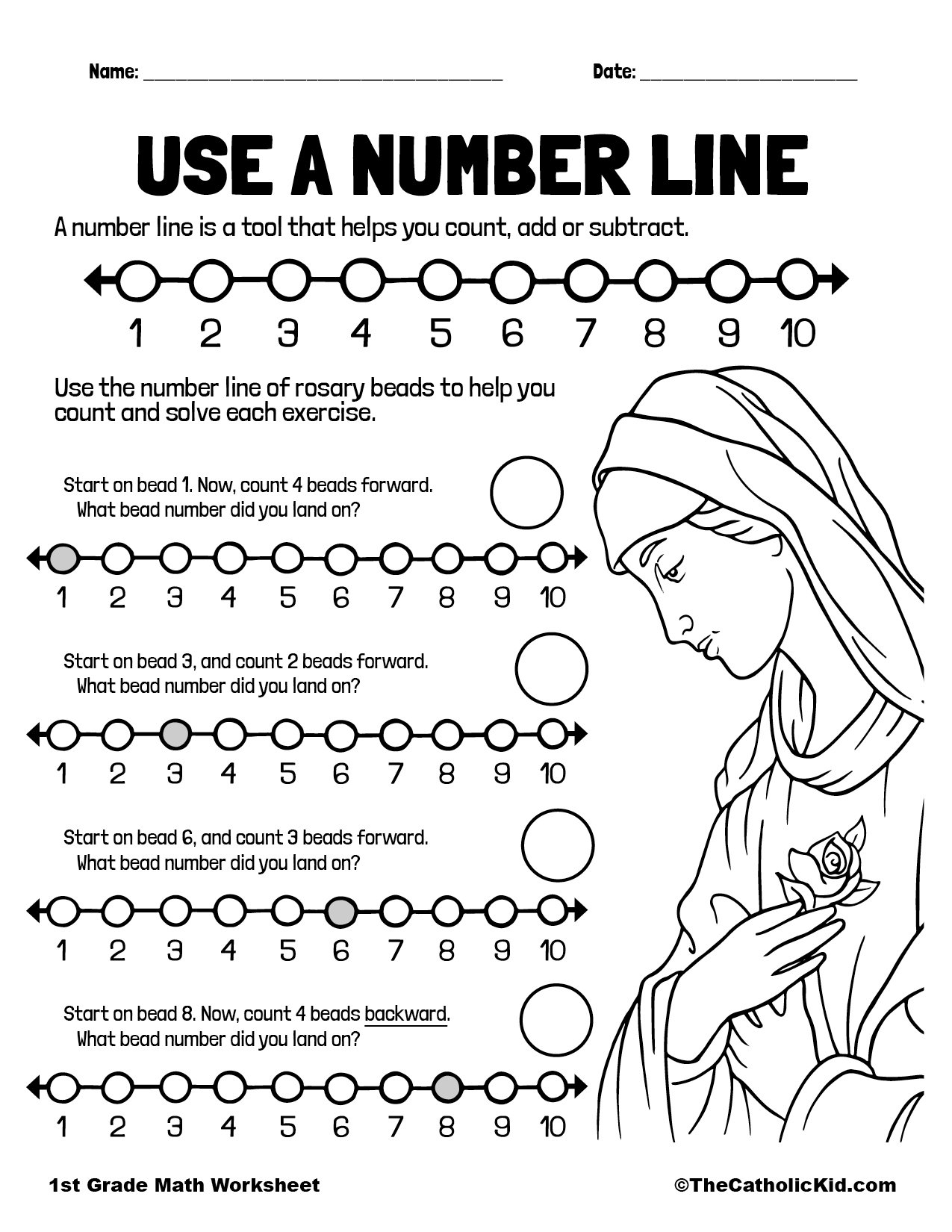 1st Grade Math Catholic Themed Download Pack