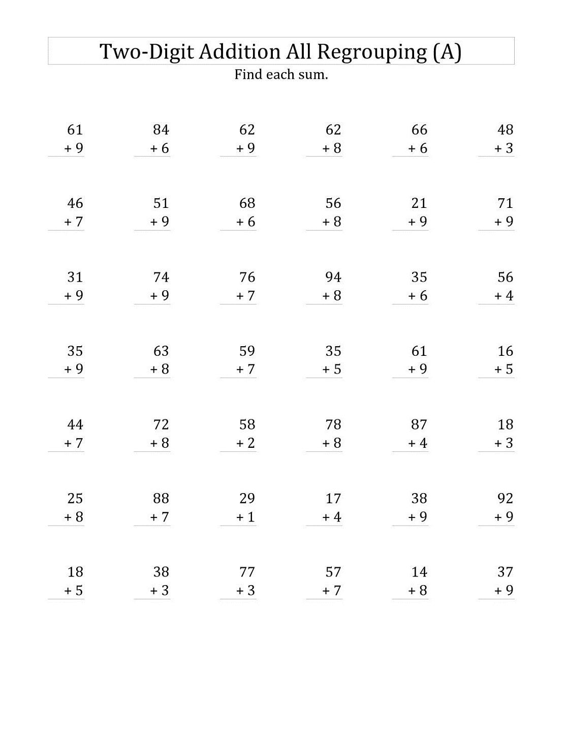 2 Digit Math Worksheets Activity Shelter Addition Worksheets Worksheets Library
