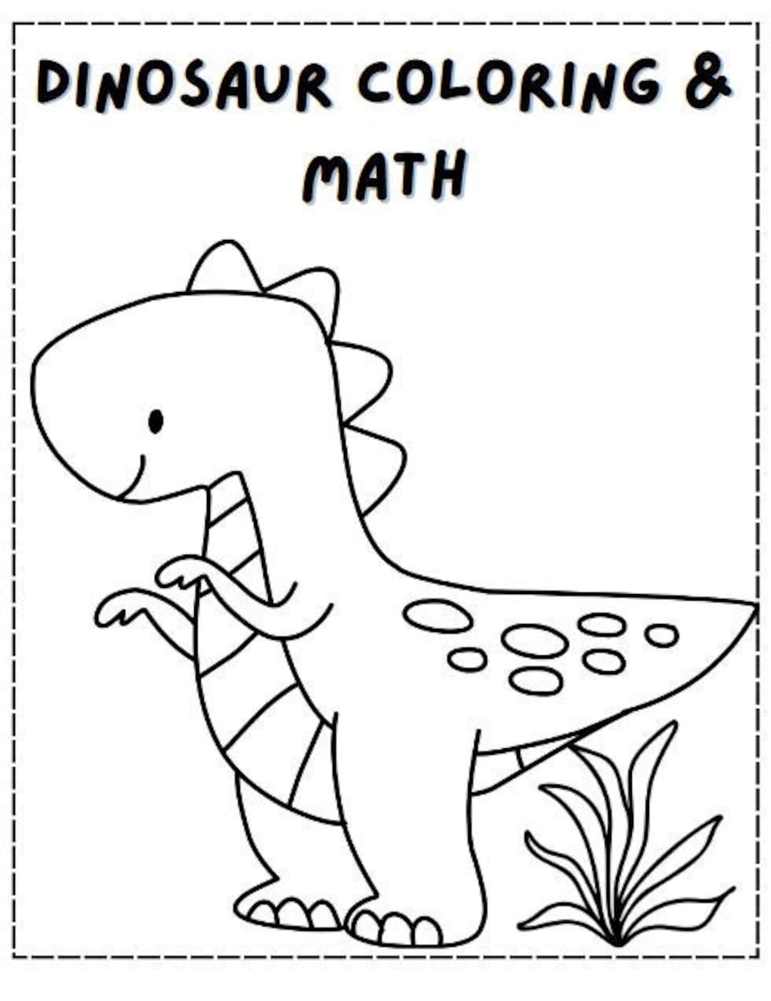 23 Dinosaur Math Coloring Pages dino Coloring Sheets preschool kindergarten Math Worksheets simple Adding Math Equations For Kids Etsy