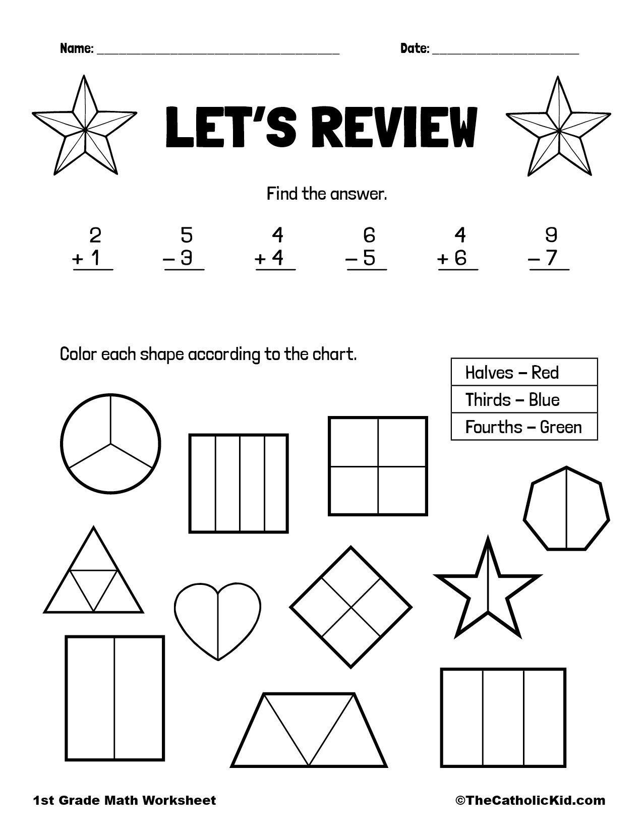 Fractions Math Worksheets