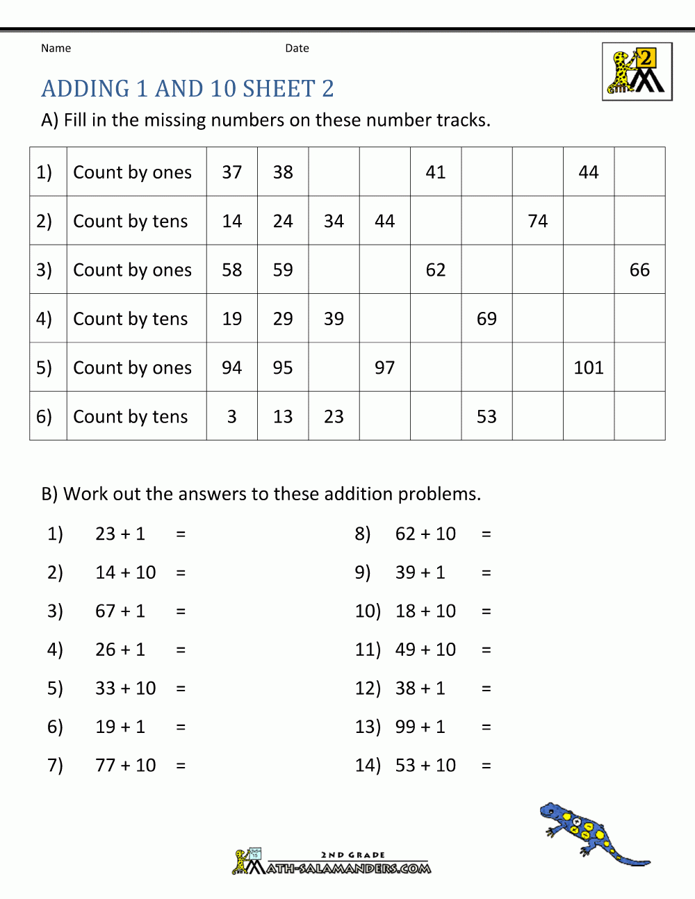 Worksheets For 2nd Grade Math