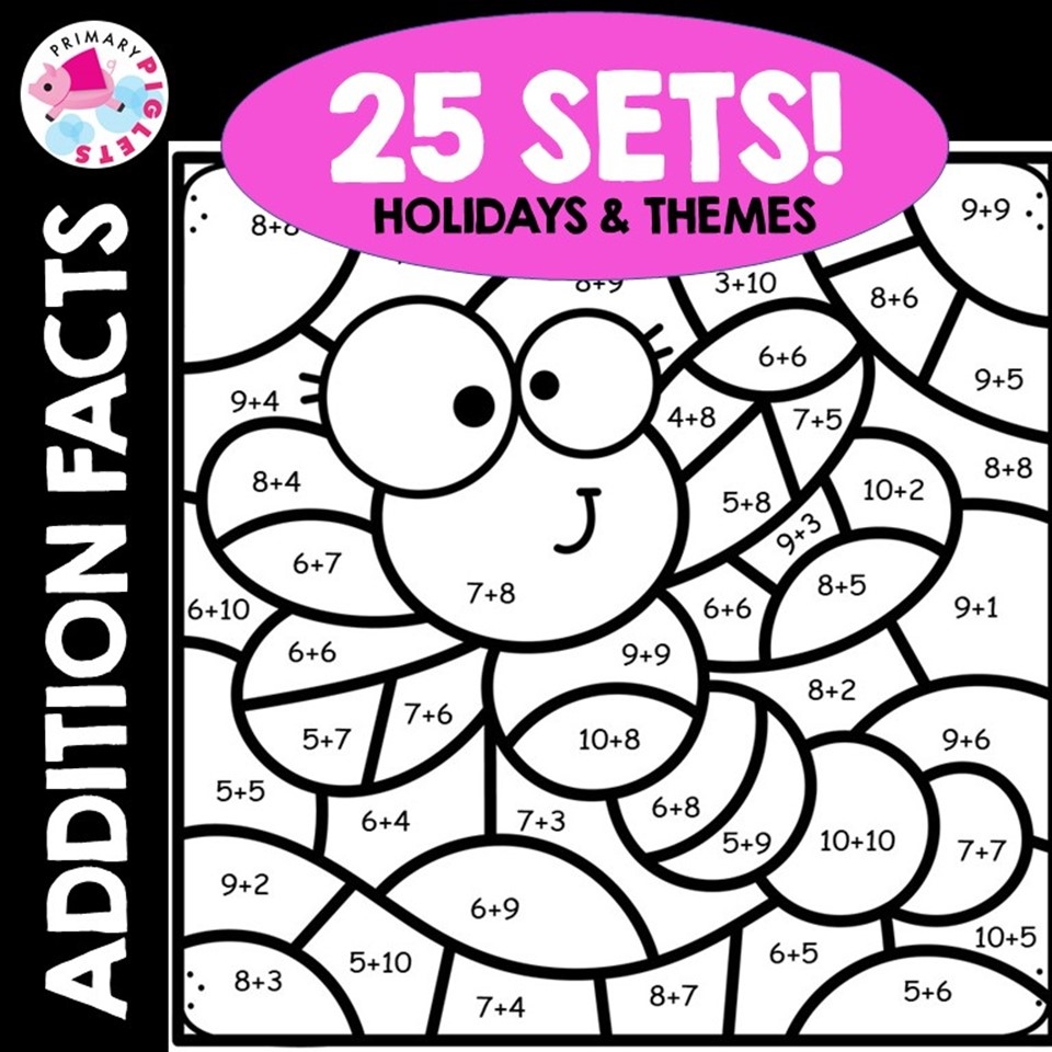 ADDITION COLOR BY CODE COLOR BY CODE ADDITION ADDITION COLOR BY NUMBER ADDITION FACTS Made By Teachers