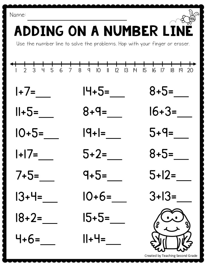 Addition Using A Number Line Worksheets No Prep Math Worksheets 