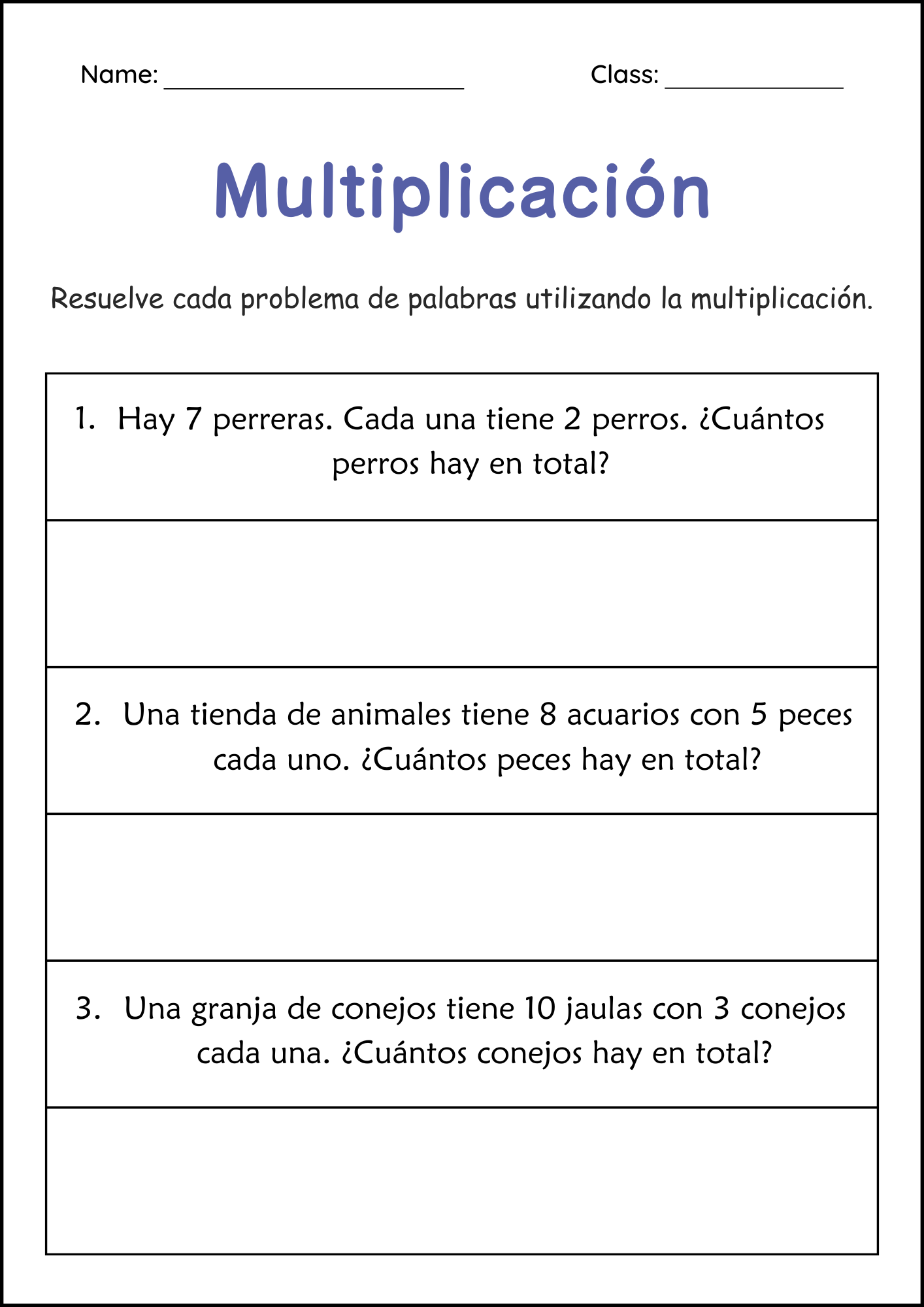 Math Worksheets In Spanish