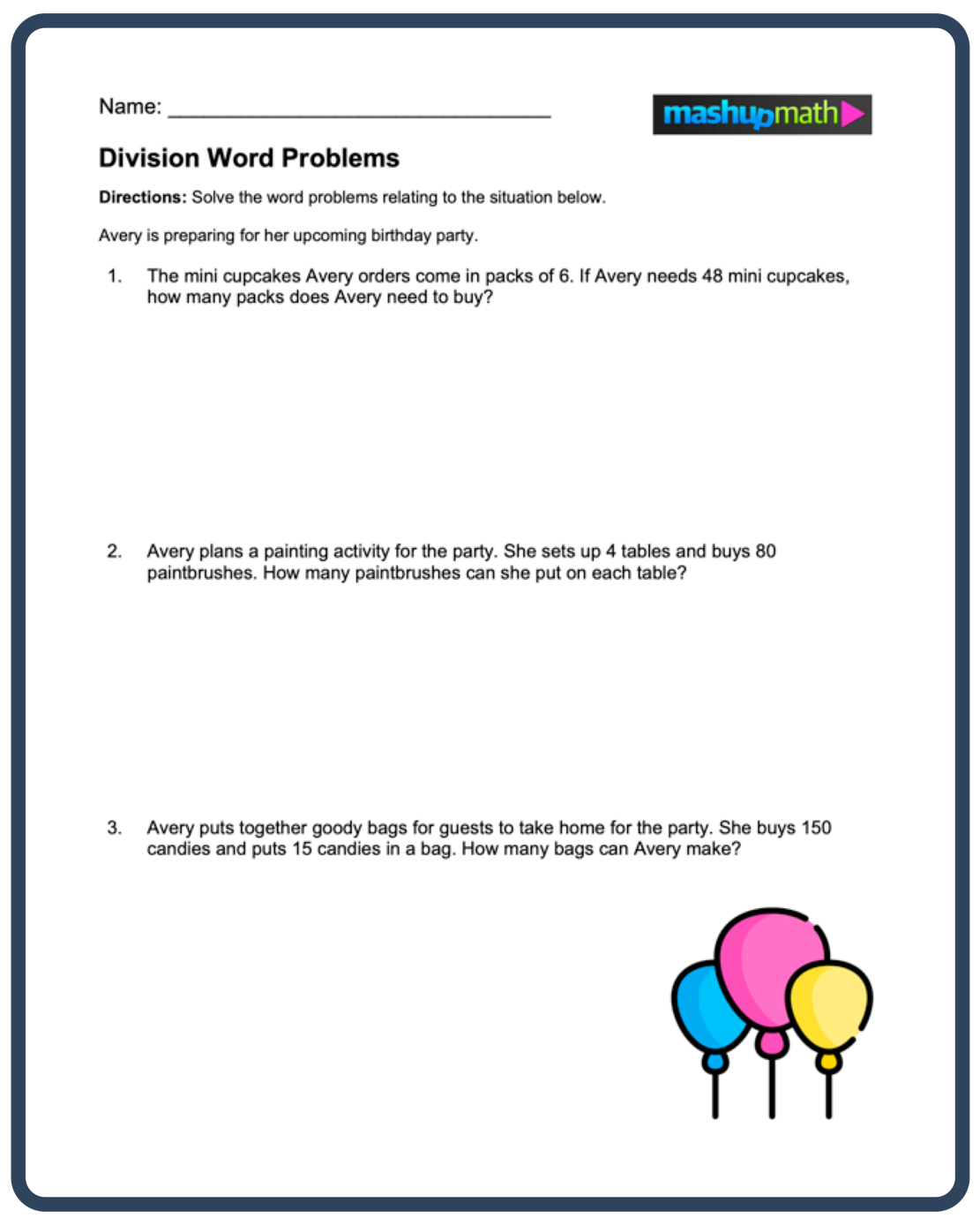 Division Word Problems Free Worksheets For Grades 3 5 Mashup Math Worksheets Library