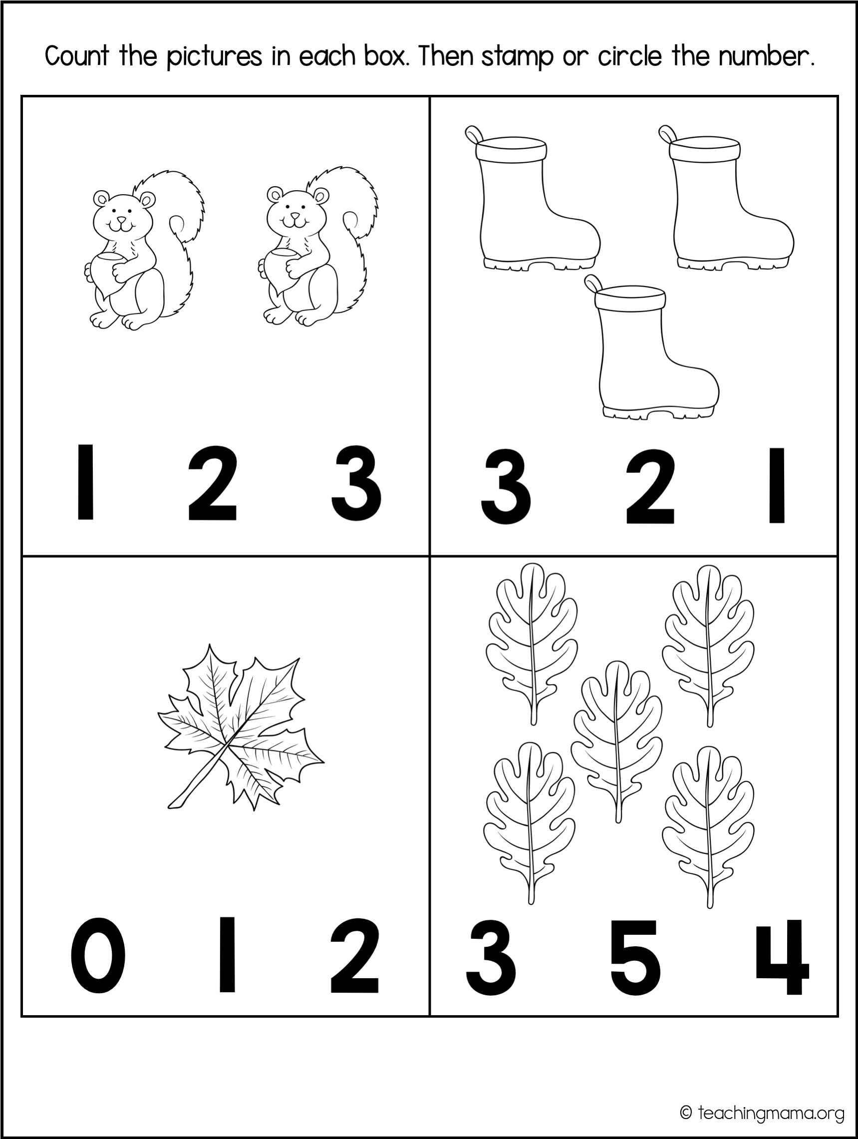 Prek Math Worksheets