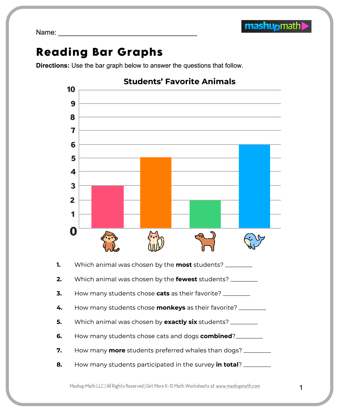 4 Box Math Graph Worksheet