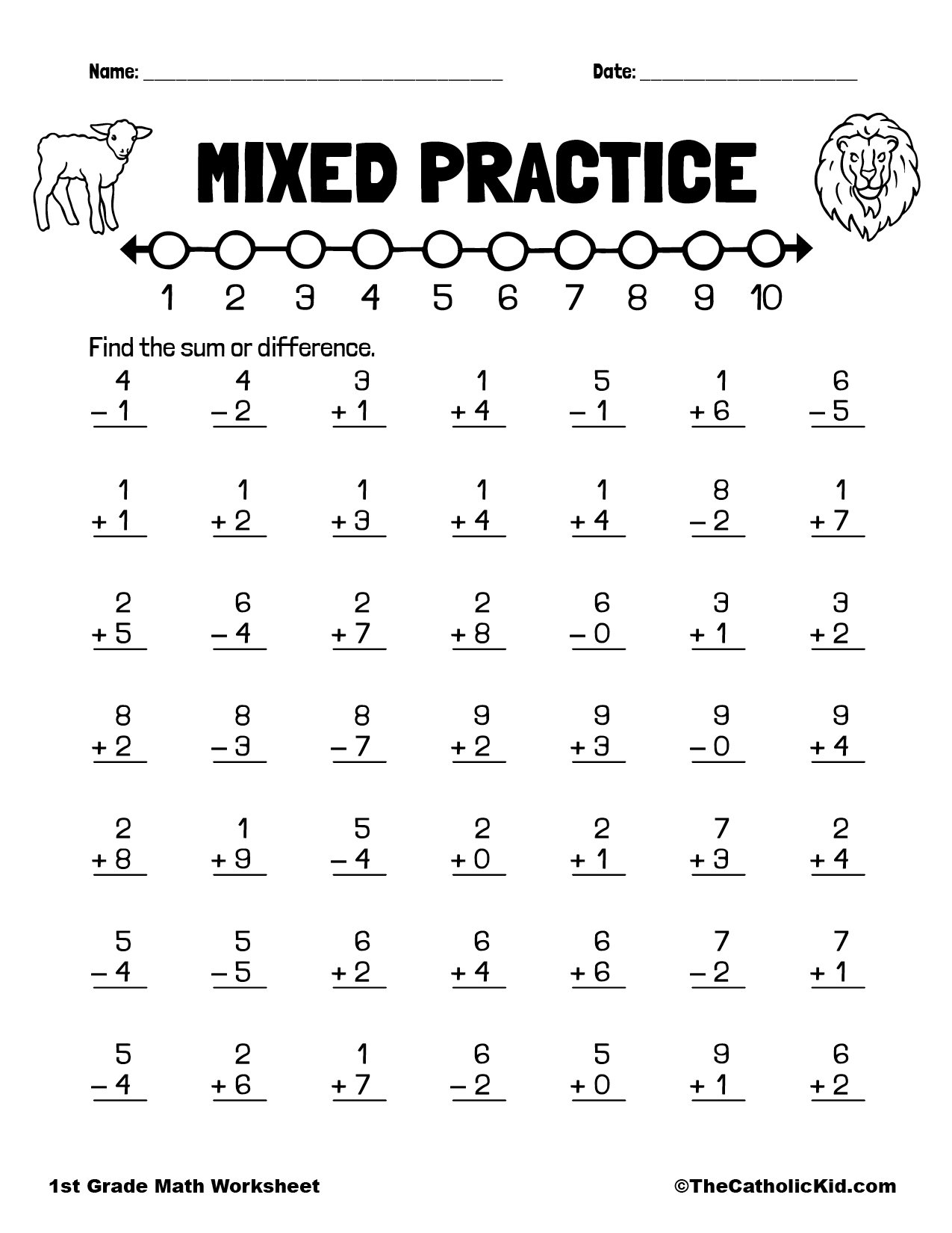 Free Math Add And Subtract By 3 Fluency Worksheet Made By Teachers Worksheets Library