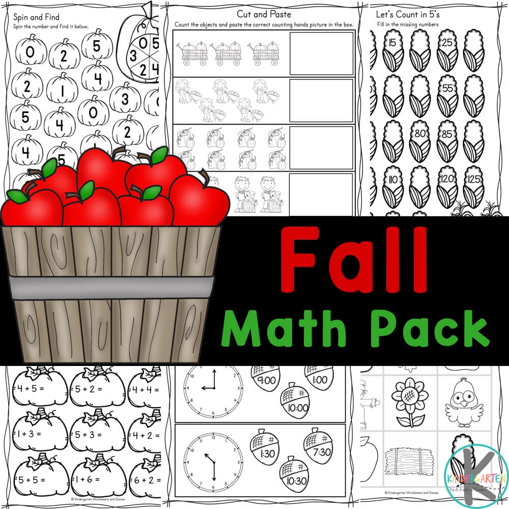  FREE Printable Kindergarten Fall Math Worksheets