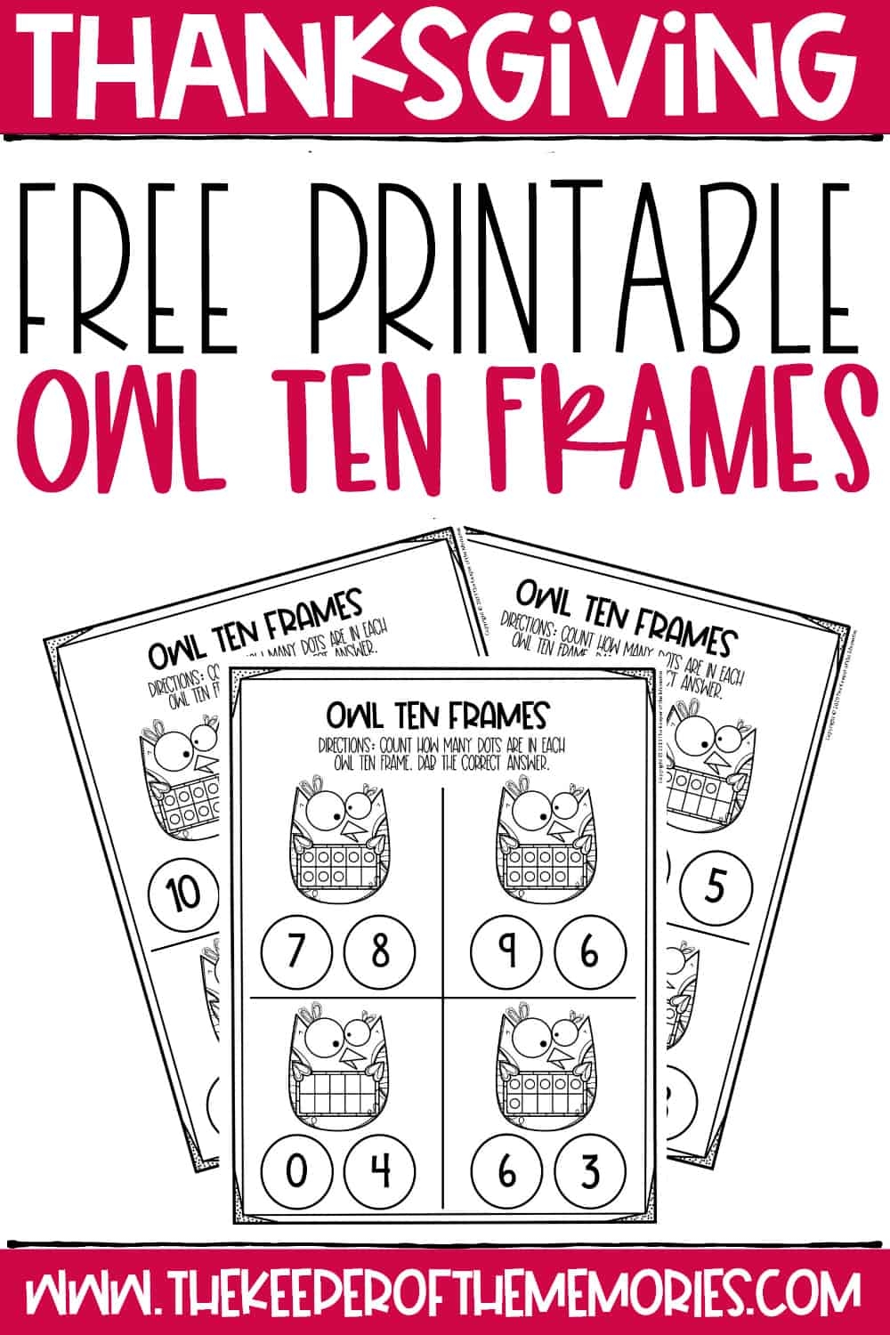 Free Printable Thanksgiving Math Worksheets The Keeper Of The Memories