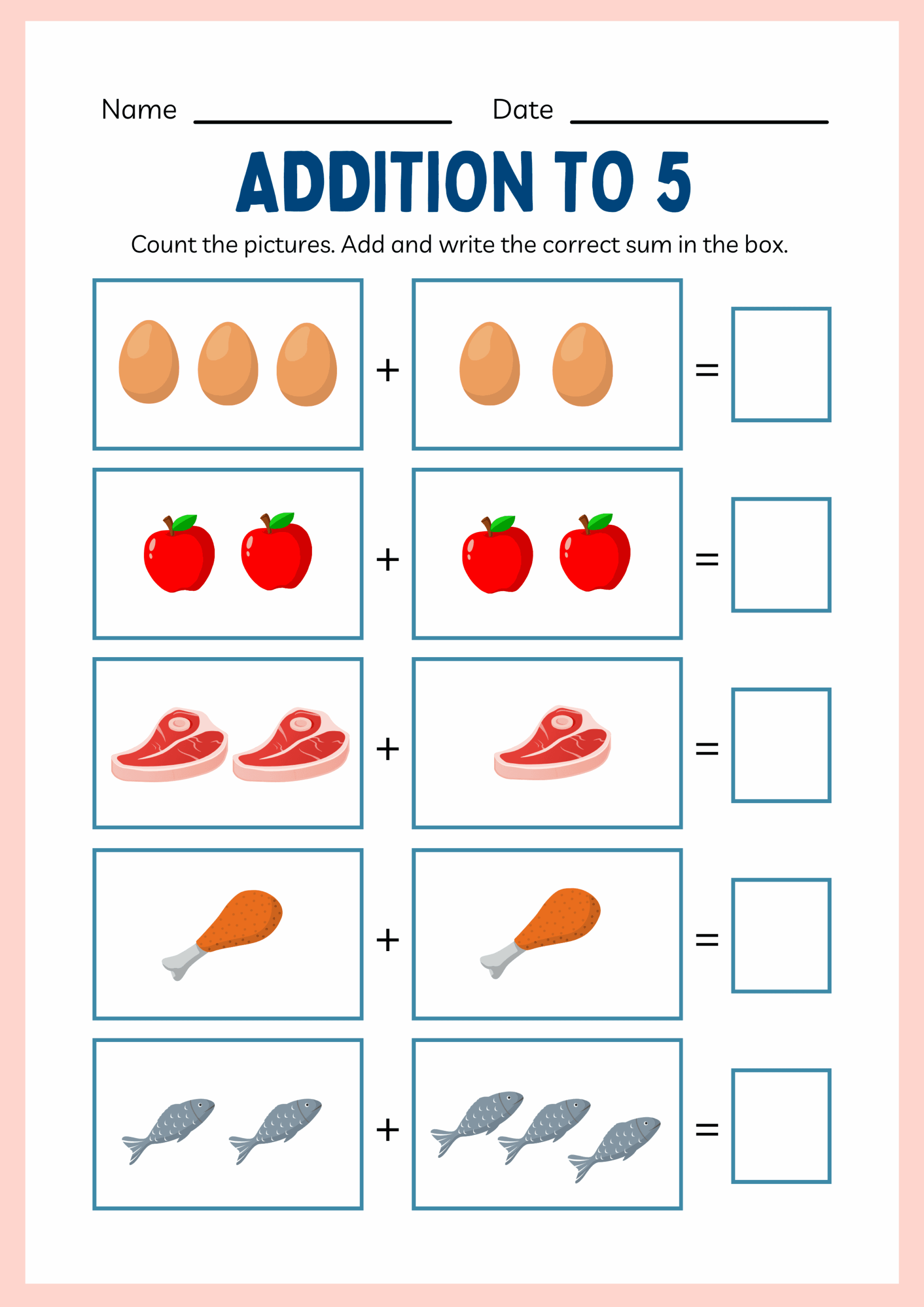 Fun And Colorful Kindergarten Addition Math Worksheet By Melmel 