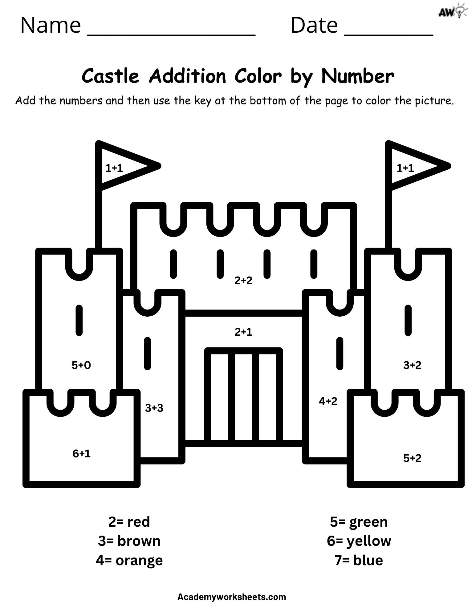 Fun Color By Number Addition Worksheets Academy Worksheets