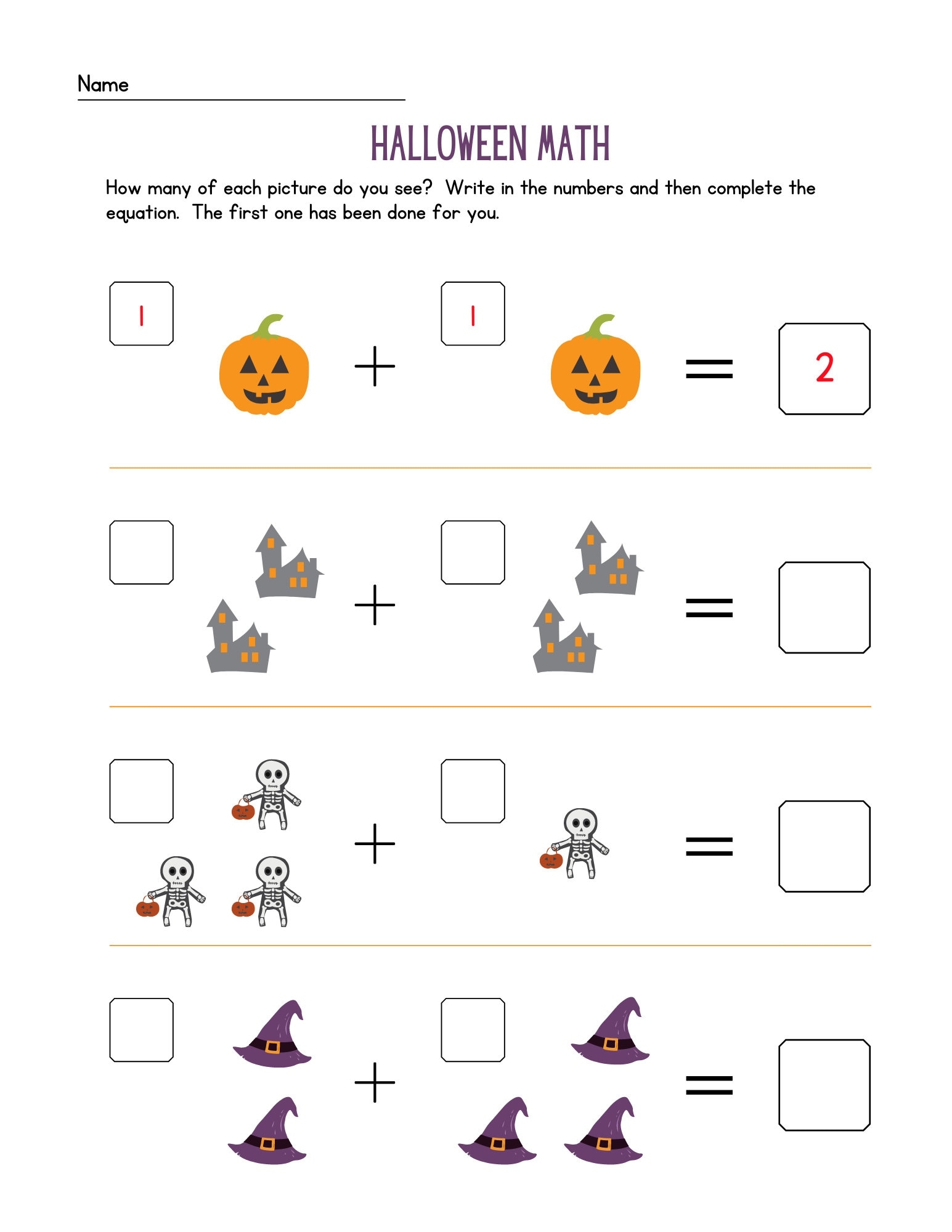 Halloween Math Worksheets