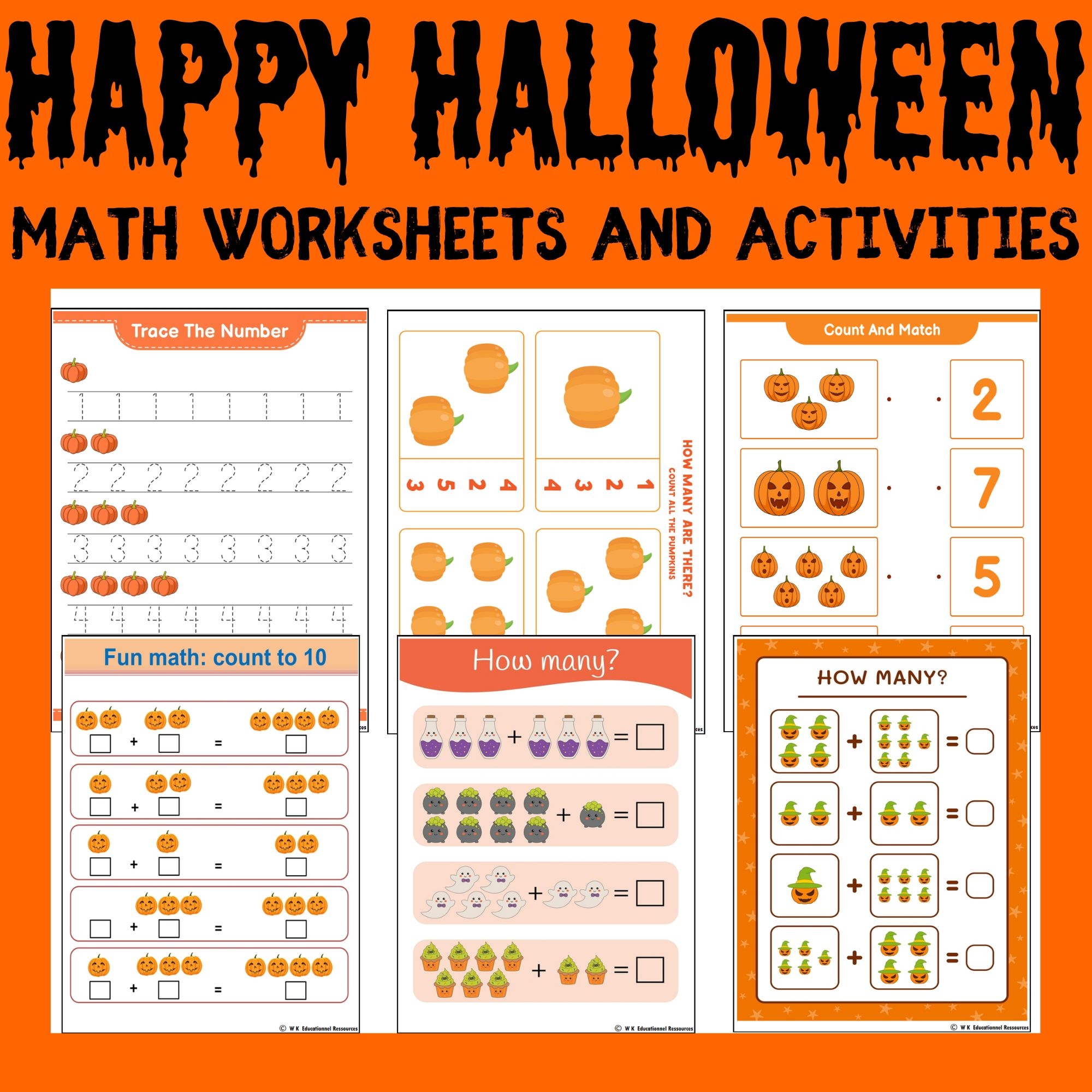 Free Halloween Math Worksheets