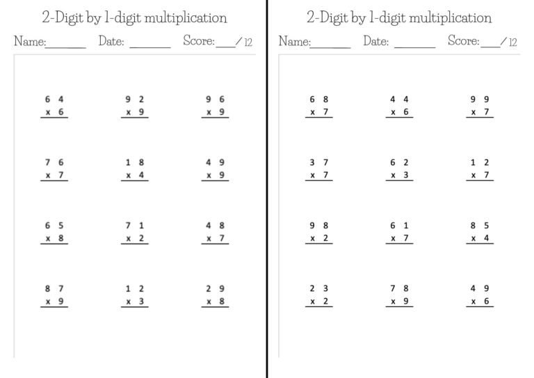 Kumon like Math Worksheets Exercise Pages In PDF 2 digit By 1