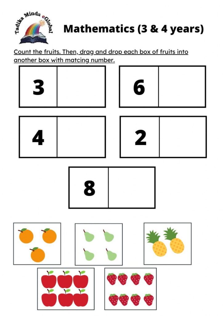 Math For 4 Year Olds Worksheet