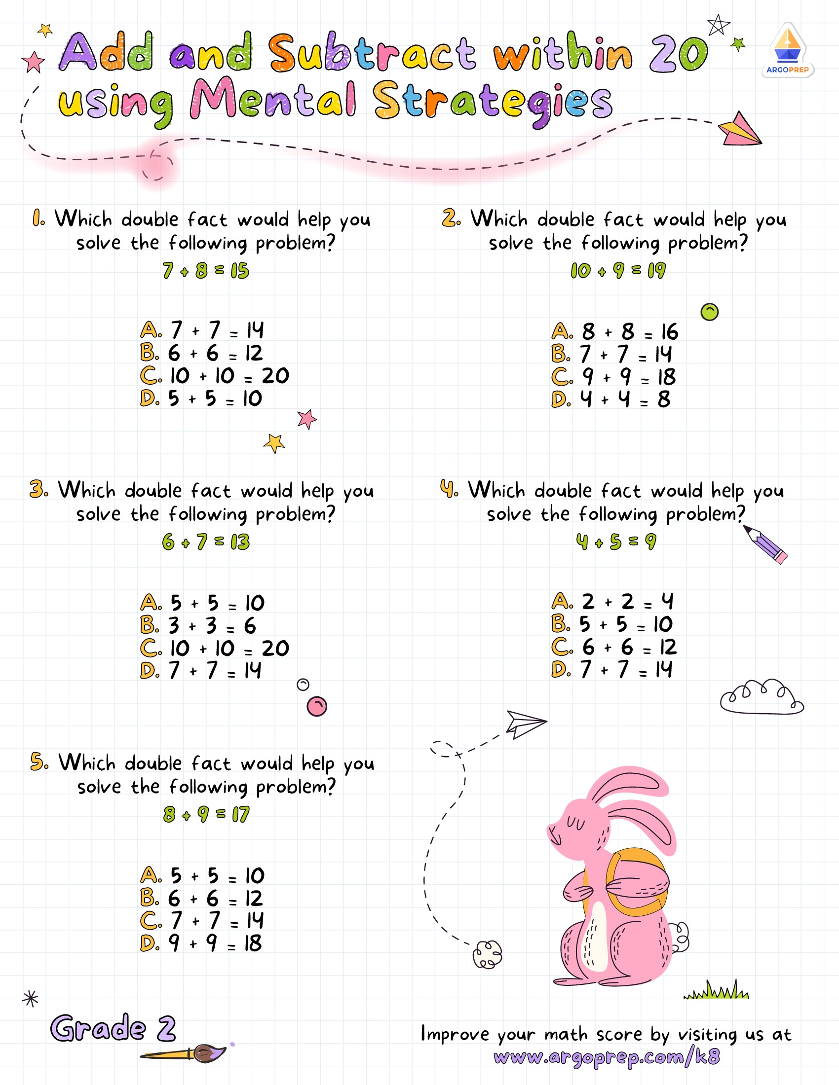Two Digit Mental Math Worksheet