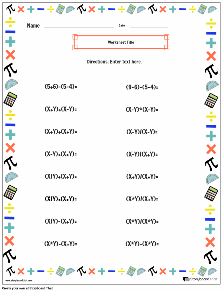 Mixed Math Operations Worksheets