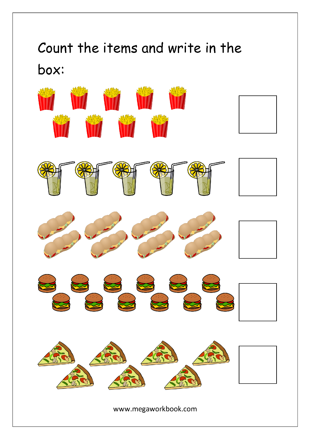 Number Counting Worksheets Math Counting Worksheets Free Counting Worksheets For Kindergarten And Preschool MegaWorkbook