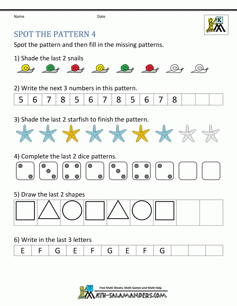 Number Pattern Worksheets Pattern rjuuc edu np Worksheets Library