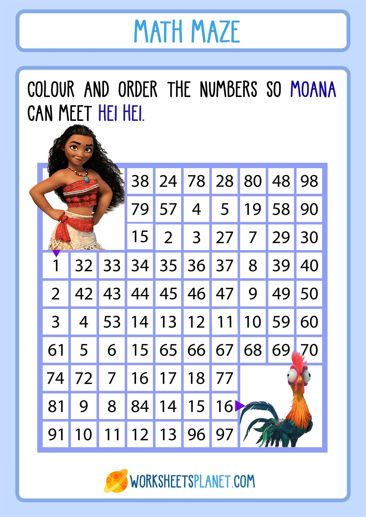 Maths Maze Worksheet