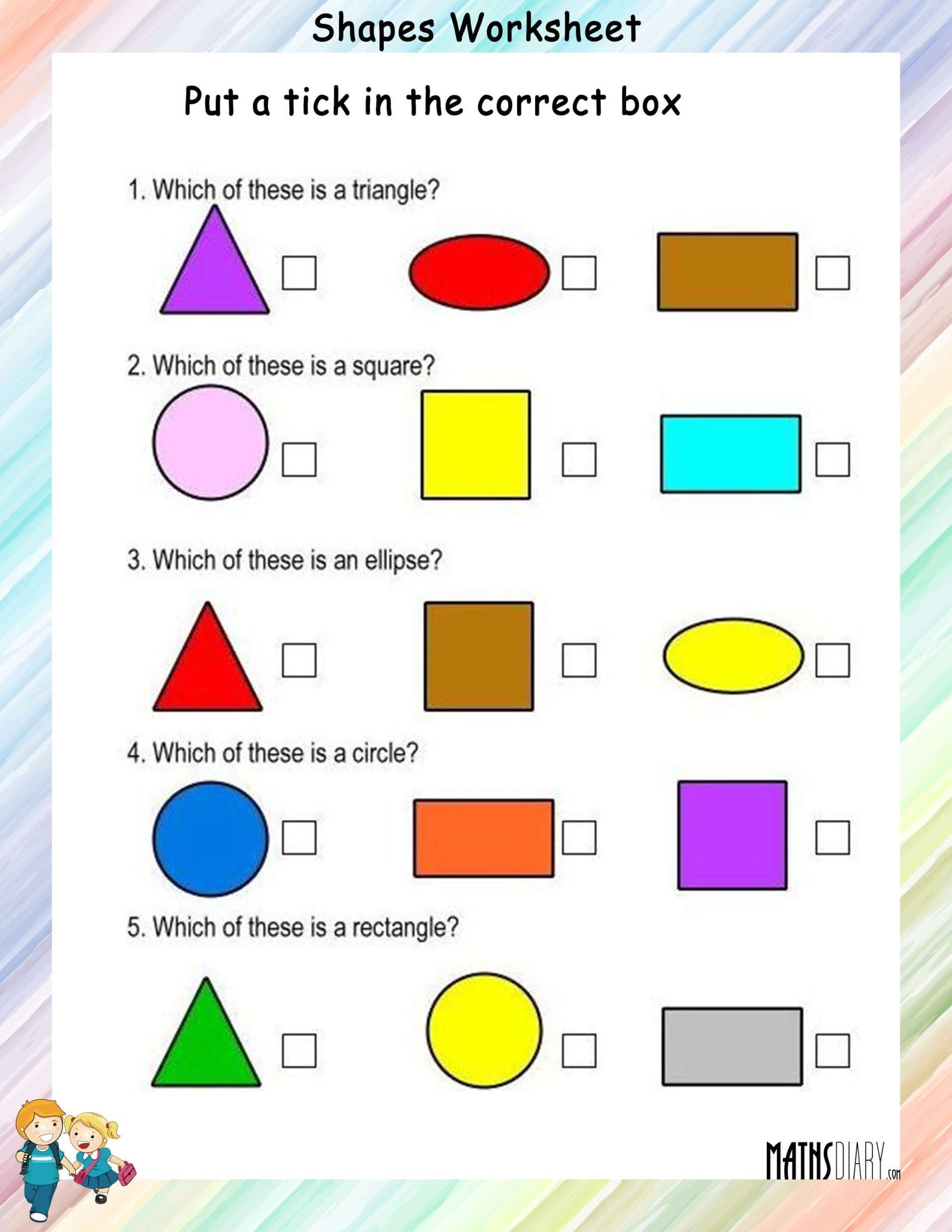 Shapes Grade 3 Math Worksheets