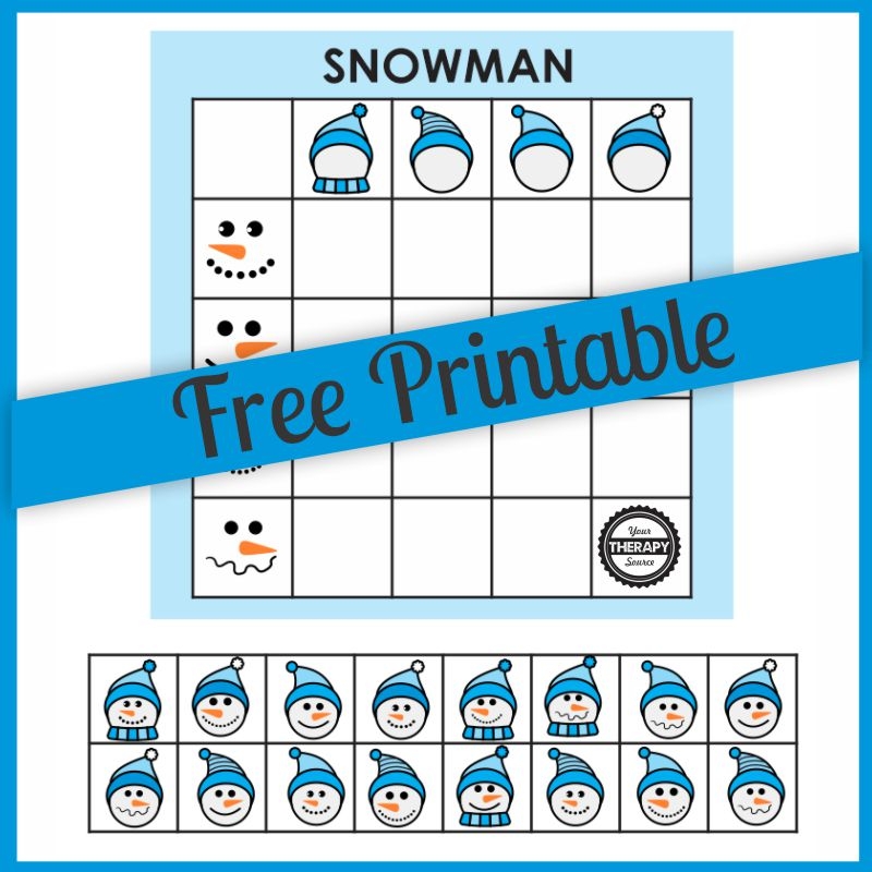 Snowman Math Game Your Therapy Source