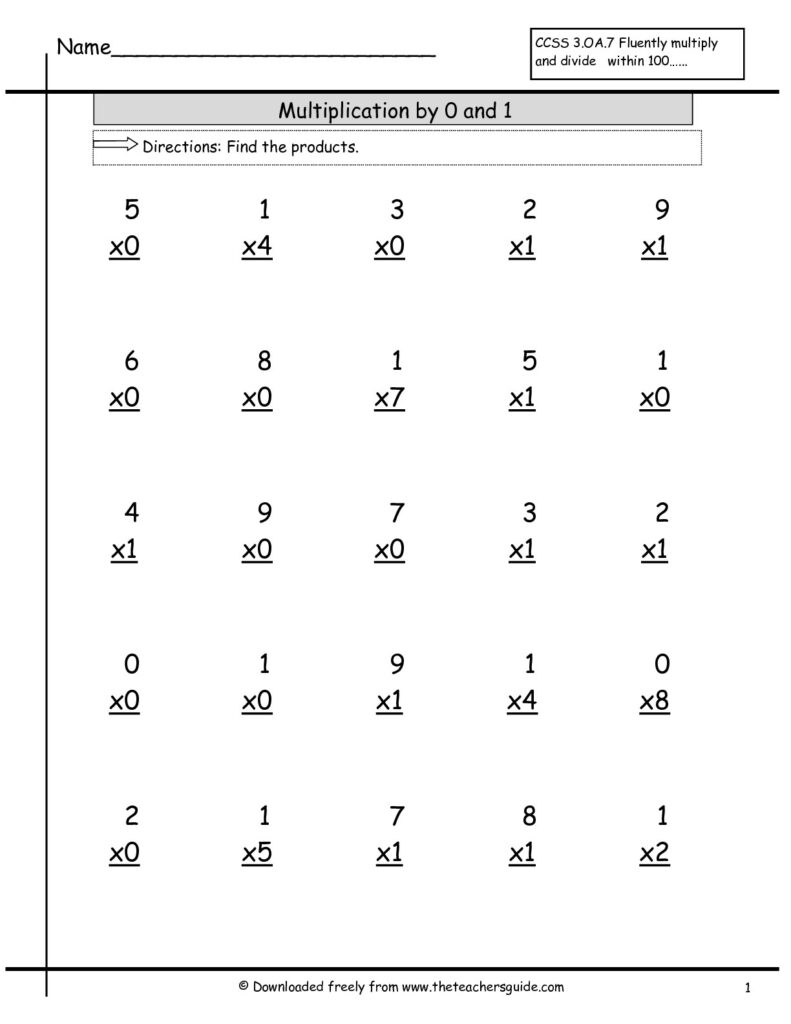 0 1 2 5 10 Multiplication Worksheets – Free Printable 0 1 2 5 10 Multiplication Worksheets - Free Printable