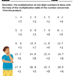 1 Digit By 1 Digit Worksheets