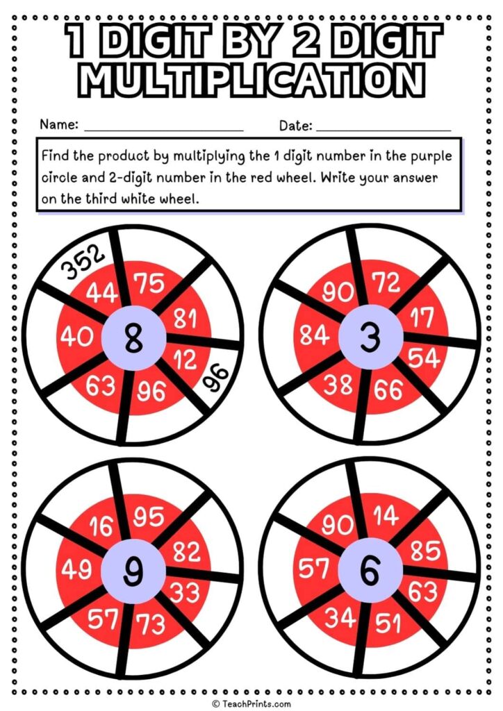 1 Digit by 2 Digit Multiplication Worksheets – Teach Prints 1 Digit by 2 Digit Multiplication Worksheets - Teach Prints