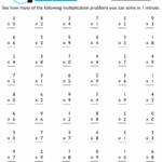 1 Minute Multiplication Worksheets Free Printable