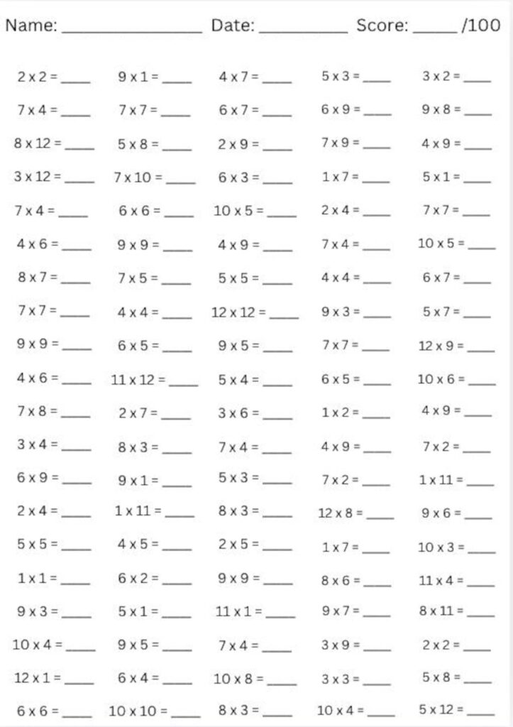 10 Multiplication Worksheets With Answer Key Included | Multiplication ...