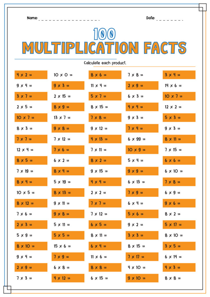 100 Multiplication Problems Worksheet Printable – 17 Hard Multiplication Worksheets 100 Problems – Free PDF at worksheeto.com 100 Multiplication Problems Worksheet Printable - 17 Hard Multiplication Worksheets 100 Problems - Free PDF at worksheeto.com