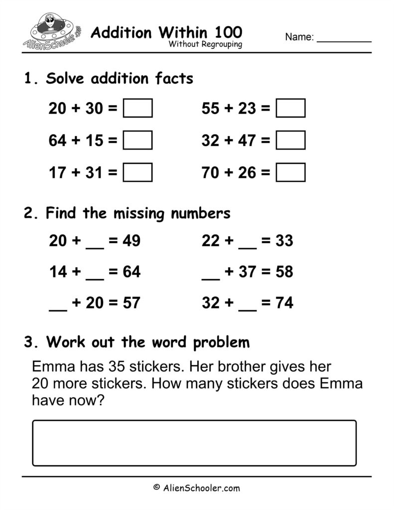 100 Problem Math Fact Worksheets