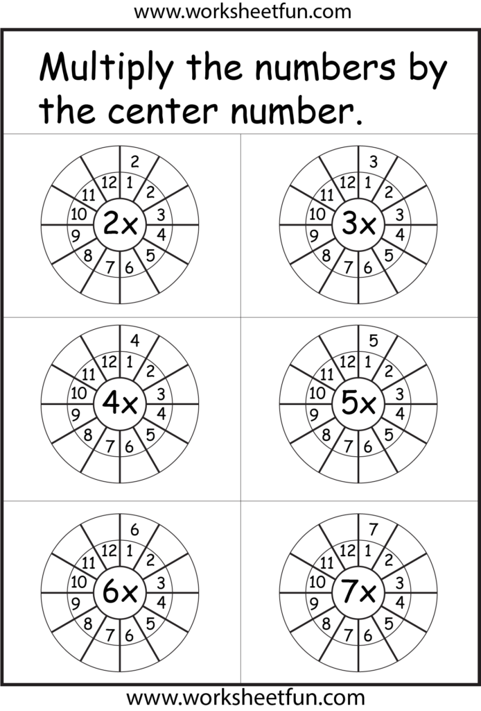 2, 3, 4, 5, 6 & 7 times tables worksheets | Çarpma, Matematik, Çarpma ...
