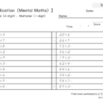 2-Digit By 1 Digit Multiplication Worksheets