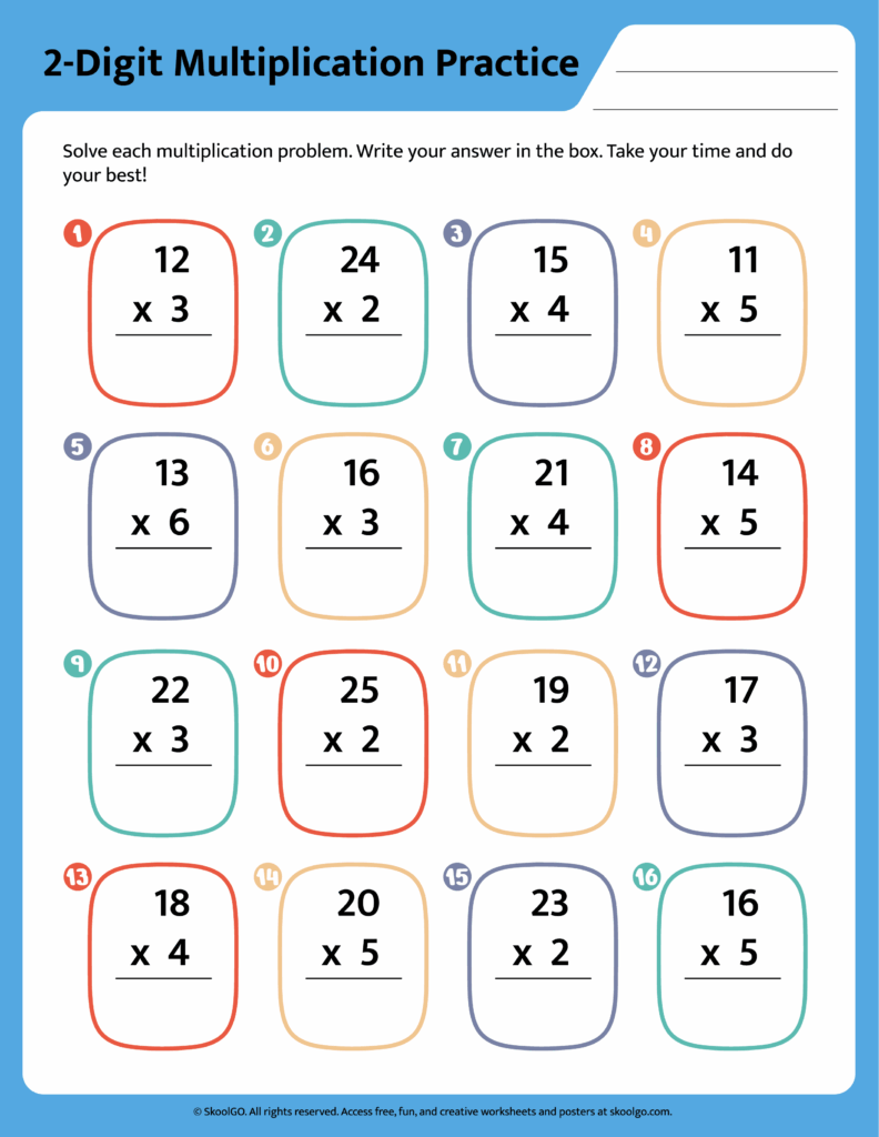 2 Digit By 2 Digit Multiplication Coloring Worksheets - 2 Digit By 2 Digit Multiplication Worksheets Times Tables Worksheets