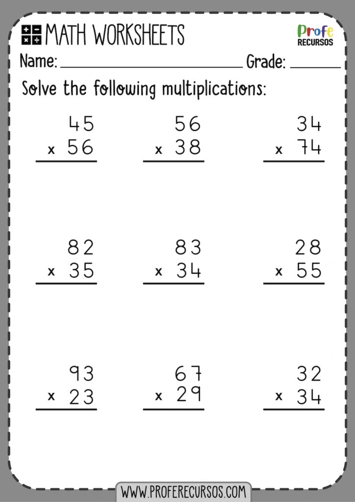 2 Digit Multiplication Worksheets With Regrouping Pdf - Worksheetpedia