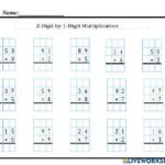 2 Digits Times 1 Digit Multiplication Worksheets