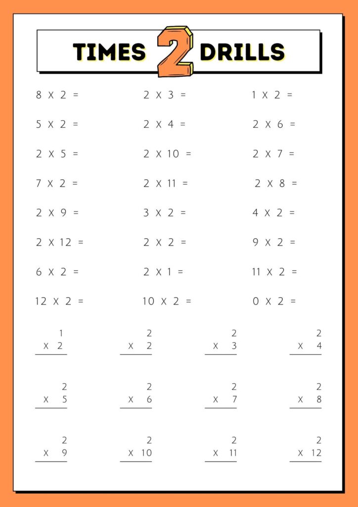2 Times Table Worksheet Times Table 2, 3, 4 And 5 Worksheet No.1 2 Times Table Worksheet Times Table 2, 3, 4 And 5 Worksheet No.1