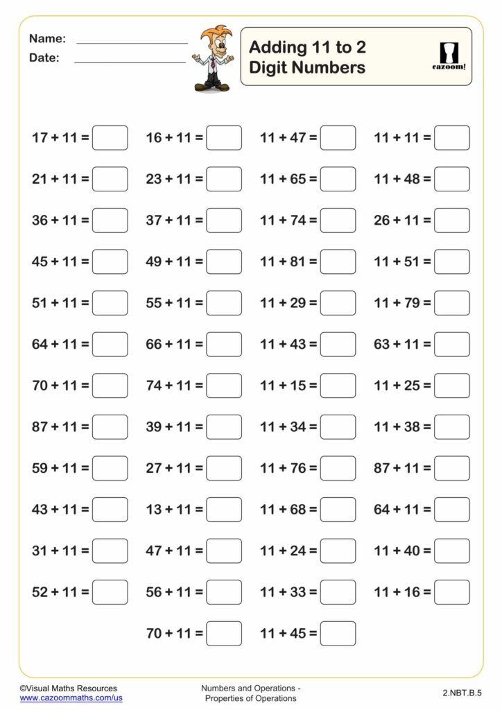 2nd Grade Addition Worksheets – Fun Math Practice Printable 2nd grade addition worksheets with exercises for adding two-digit numbers