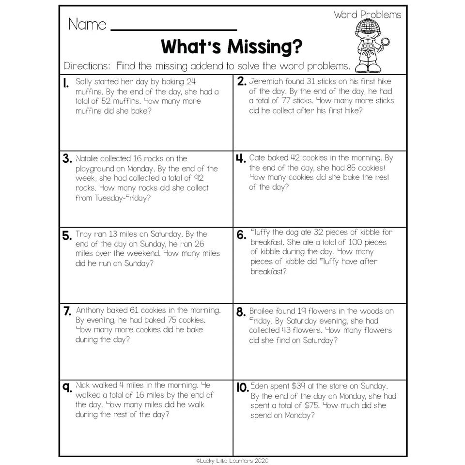 2nd Grade End of Year Math Worksheets