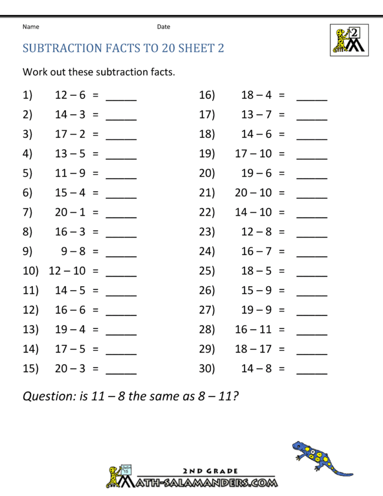 2Nd Grade Math Facts Worksheet 2Nd Grade Math Facts Worksheet