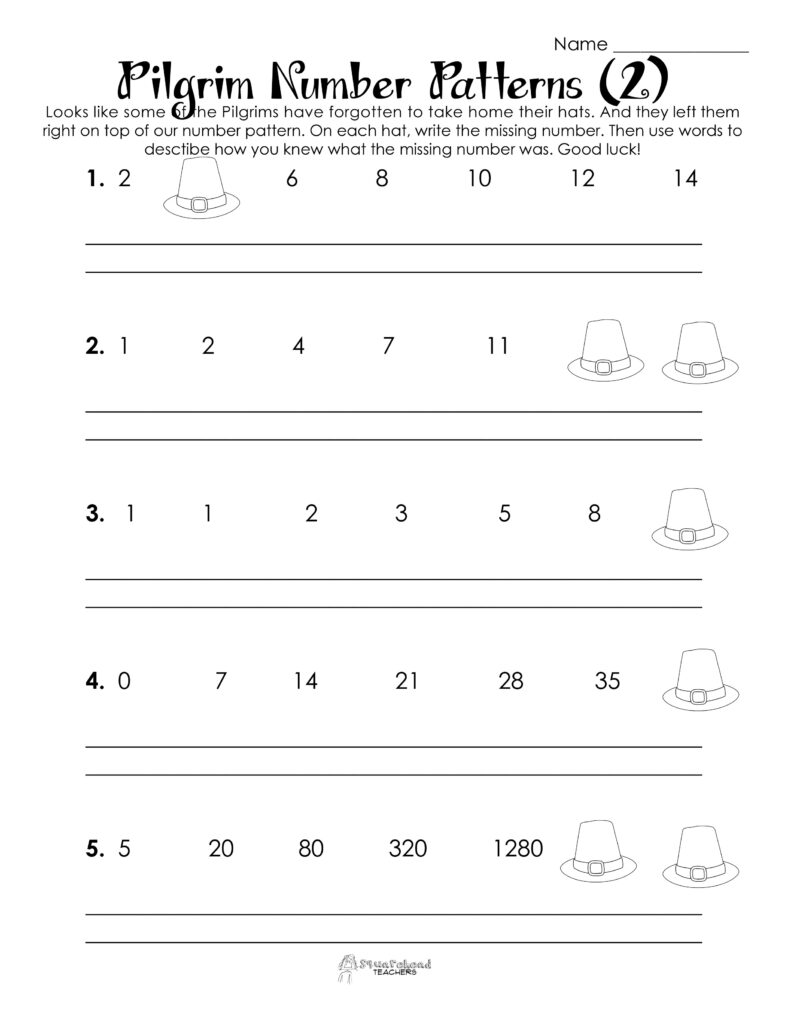 2nd Grade Math Number Pattern Worksheets