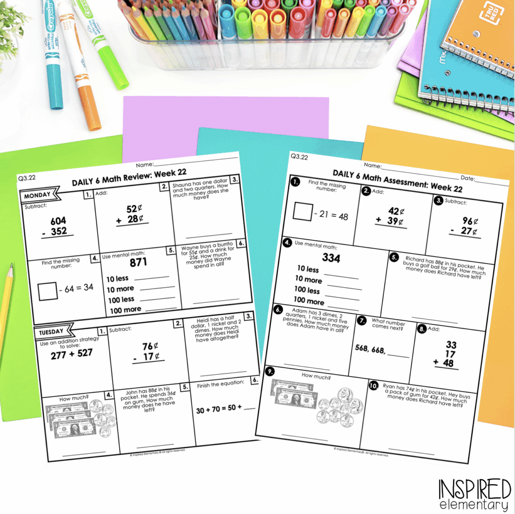 2nd Grade Math Review Sheets